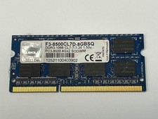 G.SKILL 4GB (1 Stick) PC3-8500 DDR3 1066 SODIMM Laptop Memory F3-8500CL7D-8GBSQ picture
