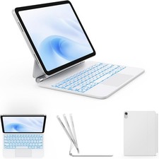 Magic-Style Keyboard Case iPad Keyboard Case for iPad A16 11th & 10th Gen, White picture