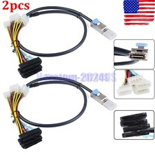 2pcs Mini SAS 26Pin SFF-8088 to 4 x SFF-8482 SAS 29Pin SAS Power Cabe 1m picture