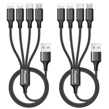 Puxnoin Multi Charging Cable, 2Pack 4FT 4 in 1 Cable for 4ft, Black  picture