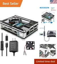 Case for Raspberry Pi 3 with Fan 5V 3A Power Supply 3Pcs HeatSinks picture