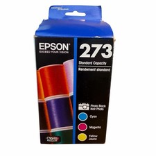 Epson 273 Photo Black & Color Ink Cartridges 4 Pack Combo Exp 2026 -Sealed Box picture