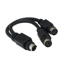10x 6in MDIN 6 6Pin Male to 2X Mini DIN 6 Female Y-Cable PS/2 Keyboard Mouse picture