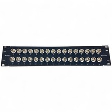 L-Com 32-Port TNC Female Bulkhead Feed-Through Panel 2U Rack Mount Patch Panel picture