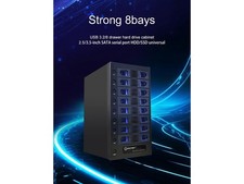 SY-ENC50125 Black Hard Drive Enclosure USB 3.2 (10Gbps) Type-C 8 Bay 2.5 SYBA picture