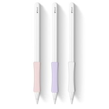 3 Pack iPencil Grips Case Cover Silicone Sleeve Holder White/Pink/Purple picture