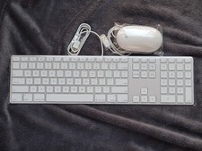 New Apple A1243 Wired USB Keyboard MB110LL/B MB110LL/A + Mighty Mouse A1152 picture