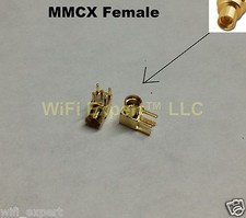 2 x MMCX female Right Angle Jack center solder PCB mount RF connector US Stock picture