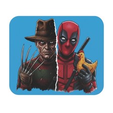Freddy Krueger vs Deadpool Split Face Mouse Pad Horror Comedy Gaming Desk Mat  picture