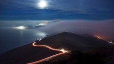 Landscape coast road long exposure sky night low Custom Gaming Mat Desk picture