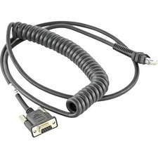 Zebra CBA-R71-C09ZAR 9Ft Serial Data Coiled Cable 9 Pin DB9 for 36XX CR8178 picture
