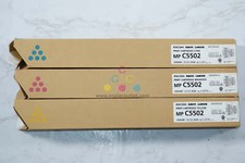 3 New OEM Ricoh MPC4502, MPC5502, CMY Toner Cartridges 841680, 841681, 841682 picture