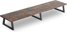 42 Inch Dual Monitor Stand Riser Desk Shelf Organizer Heavy Duty Steel Wood picture