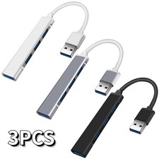 3pcs USB 3.0 4 Port Hub Splitter Slim & Sleek Aluminum for PC Mac Laptop Desktop picture