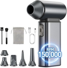 GRAY - GENERIC COMPRESSED AIR DUSTER, 150,000RPM,6 GEARS ADJUSTABLE RECHARGEABLE picture