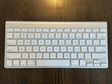 Apple A1314 Wireless Bluetooth Mac Keyboard Compact Silver White Sleek Design picture