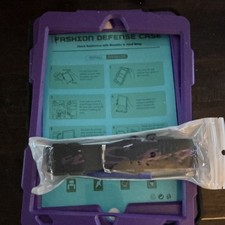 Purple Black Rugged Shockproof Rotating Tablet Case with Shoulder Strap picture