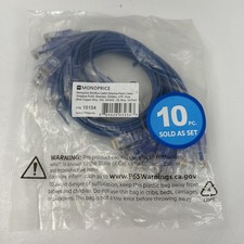10-pack 3ft Blue SlimRun Cat6A Ethernet Patch Cable Network RJ45 UTP 30AWG picture