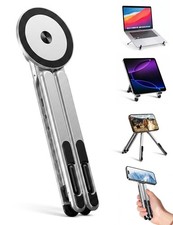 4-in-1 Foldable Laptop Stand Magnetic Phone Holder Silver for MacBook iPad picture