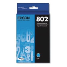 Genuine Epson 802 CYAN Ink Cartridge DURABrite Ultra Brand New picture