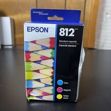Epson Genuine 812 Cyan Magenta Yellow Ink Cartridge Set . Exp 09/2028 picture
