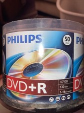 Philips 50 Discs Blank DVD+R Spindle 4.7GB Data 120min Video 16X Speed Music NEW picture