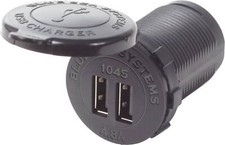 Blue Sea Systems 1045 Fast Charge 4.8A Dual USB Charger Socket Mount, 12V/24V picture