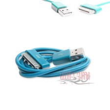 100X 6FT USB 30PIN AQUA BLUE CABLE DATA CHARGER FOR GALAXY TAB 7