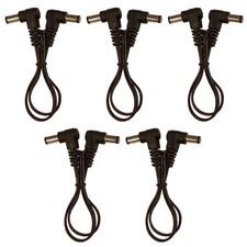 1 FT Right Angle DC Power 5.5x2.1mm Flat Patch Cable Male to Male 5 Pack picture