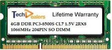 4GB DDR3 MEMORY RAM PC3-8500 SODIMM 204-PIN 1066MHZ CL7 picture