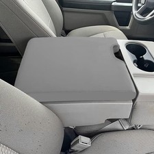 Center Console Armrest Cover for Ford F250 F350 F450 F550 2017-2025 Leather Gray picture