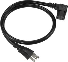 90 Degree Computer Power Cord 2FT Right Angle IEC Power Cord Universal PC Power picture