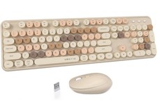 UBOTIE Colorful Computer Wireless Keyboards Mouse Combos, Typewriter Flexible... picture