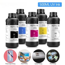 5x500ml LED UV Ink For Epson 1390 1400 R280 L800 L805 L1800 XP600 TX800 DX4 - picture
