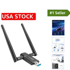 Upgrade Your Internet: 1300Mbps Dual-Band USB WiFi Adapter for Desktops picture