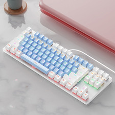 Cute Compact 87-Key Green Switch Mechanical Keyboard — Silent & RGB picture