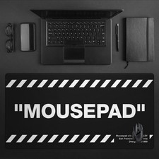 “MOUSEPAD” Desk Mat, Minimalist Typography XL Mousepad, Designer-Inspired Decor picture