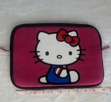 Hello Kitty Case For Notebook IPad Tablet  10” x 7” Red Blue Logo Sleeve Cover picture