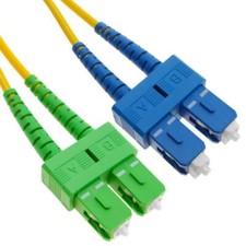 20 PACK LOT 3m SC(UPC)-SC(APC) Duplex 9/125 OS2 Singlemode Yellow OFNR 10FT picture