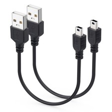 Smays 1ft Mini USB Cable 2-Pack, Short 2.0 to 5 1 Feet Black picture