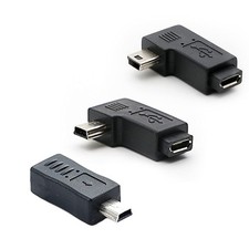 90 Degree Left & Right Angle Mini USB Male to Micro USB Female Connector Adapter picture