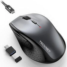 TECKNET Wireless Mouse Jiggler, USB-C Rechargeable Mouse, Silent Grey  picture