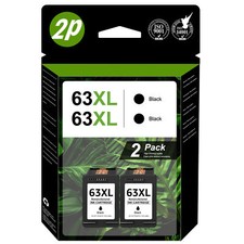 2PK 63XL Black Ink Cartridge For HP Envy 4520 4520 Officejet 5220 5258 4650 3830 picture