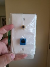 IBL-1 Cat6 Ethernet Port and 1 Gold-Plated Cable TV Coax F Type Port Wall Plate  picture