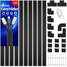 Delamu Cable Hider 157in Raceway 10XL15.7 W0.95 H0.55in Black picture