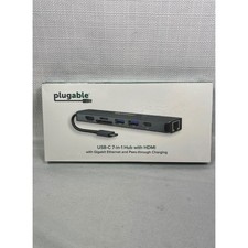 Plugable USB-C 7-in-1 Hub HDMI Gigabit Ethernet 87W PD USBC-7IN1E New picture
