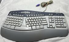 Microsoft Natural Multimedia Keyboard 1.0a RT9470 Ergonomic White Gray Blue PS2 picture