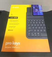 NEW ZAGG Pro Keys Bluetooth Detachable Backlit Keyboard Case Gray English QWERTY picture