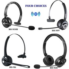 Wireless Headset Mic Bluetooth Noise Cancelling Trucker Home Office Headphones picture