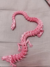 3D printed movable Pearl pink dragon toy with joint mechanism 30/ 45/ 60cm picture